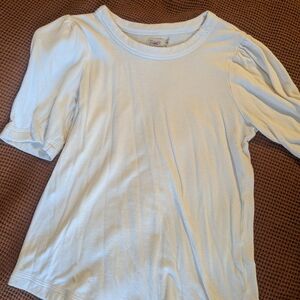 Faherty Women's White Puff Sleeve Top